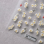 Begonia Flower Nail Art Stickers Adhesive Slider Floral Sticker Decals TS2399