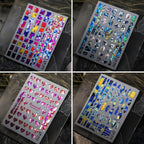 Metal Colors Love Heart Nail Art Stickers Decals EM001-023