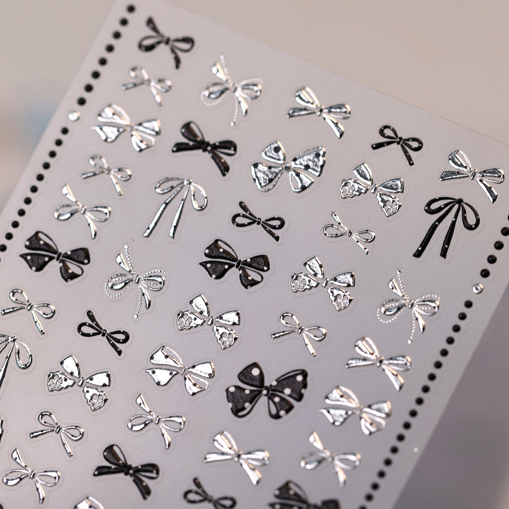 Black Lace & Gothic Cross Nail Stickers - Vintage Dark Coquette Decals 1498