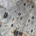 Black Lace & Gothic Cross Nail Stickers - Vintage Dark Coquette Decals