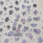 Black Rose Flower Nail Art Stickers Adhesive Slider Rose Butterfly Sticker Decals M326