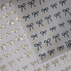 Black White Bow Nail Art Stickers Adhesive Slider Embossed Metal Bow Knot Sticker Decals TS3587