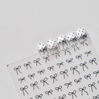 Black White Bow Nail Art Stickers Bow Tie Adhesive Embossed Sticker Decals 