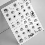 Black White Flower Nail Art Stickers Adhesive Lace Floral 3D Adhesive Decals TS148