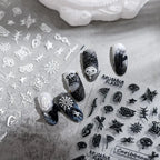Black White Nail Art Stickers Adhesive Slider Pirate Totem Sticker Decals TS1697