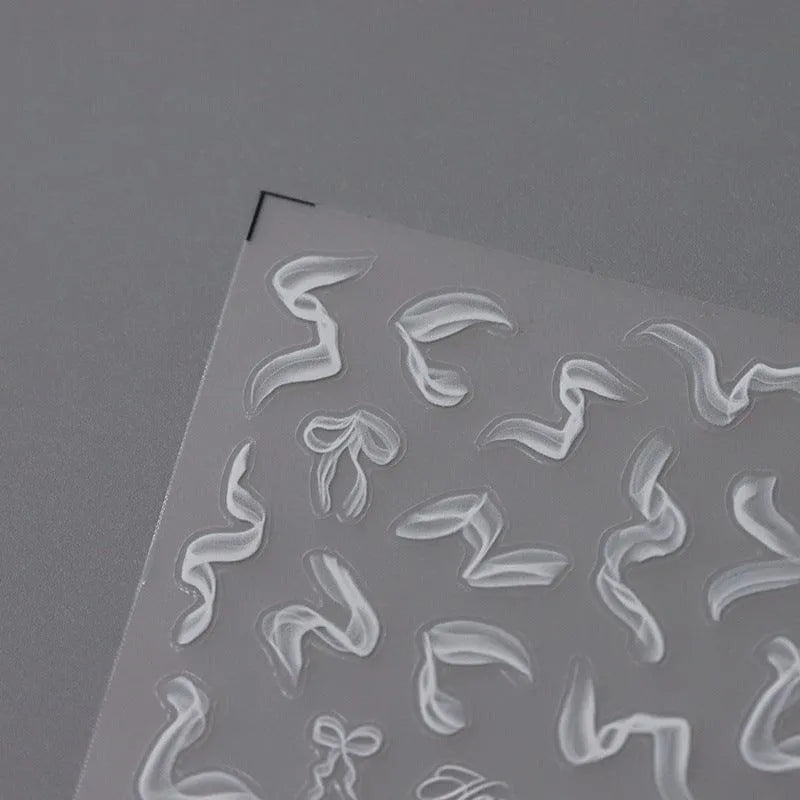 Black White Nail Art Stickers Adhesive Slider Ribbon Sticker Decals TS2805