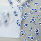 Blue Daisy Flower Nail Art Stickers Floral Adhesive Sticker Decals MN100F