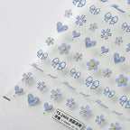 Blue Heart Bow Nail Art Stickers Adhesive Slider Flowers Sticker Decals TS2405