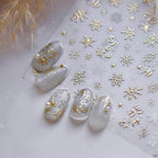 Blue Snowflake Nail Art Stickers Adhesive Embossed Winter Snow Sticker Decals to3734