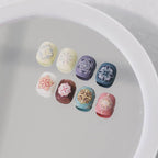 Bohemia Style Nail Art Stickers Adhesive Sliders Floral Embossed Sticker Decals