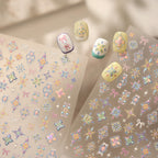 Bohemian 3D Nail Stickers Pastel Floral Decals 1082