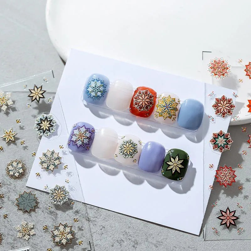 Bohemian Floral Nail Art Stickers Adhesive Russian Pattern Adhesive Sticker Decals TS1493