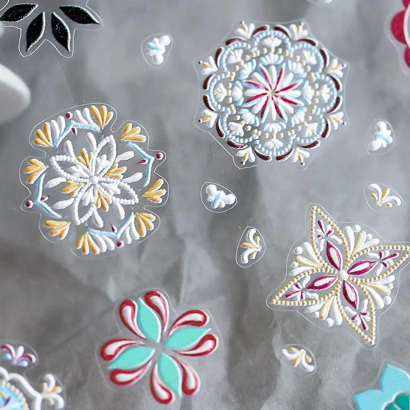 Bohemian Style Nail Art Stickers Adhesive Embossed Sticker Decals 