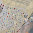 Boho 3D Gemstone & Pearl Nail Stickers 1048