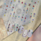 Boho 3D Gemstone & Pearl Nail Stickers 1048