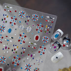Boho Gemstone Nail Stickers -  Vintage Floral Decals 6185