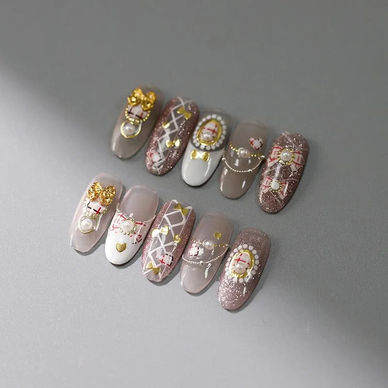 Bow Heart Shape Nail Art Stickers 3D Adhesive Slider Bow Tie Sticker Decals TL098