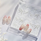 Bow Pearl Nail Stickers – Pre-Arranged Self-Adhesive Nail Gems MD022