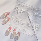 Bow Pearl Nail Stickers – Pre-Arranged Self-Adhesive Nail Gems MD022