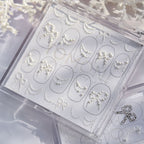 Bow Pearl Nail Stickers – Pre-Arranged Self-Adhesive Nail Gems MD022