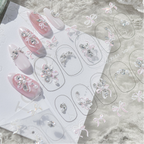 Bow Pearl Rhinestone Nail Stickers – Pre-Arranged Self-Adhesive Nail Gems MD045/046/047