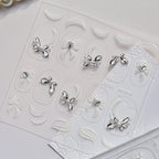 Bow Rhinestone Nail Stickers – Pre-Arranged Self-Adhesive Nail Gems MD010
