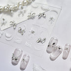 Bow Rhinestone Nail Stickers – Pre-Arranged Self-Adhesive Nail Gems MD010