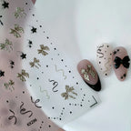 Bow Ribbon Nail Art Stickers Adhesive Sliders Embossed Bow-knot Polka Dots Sticker Decals KX296