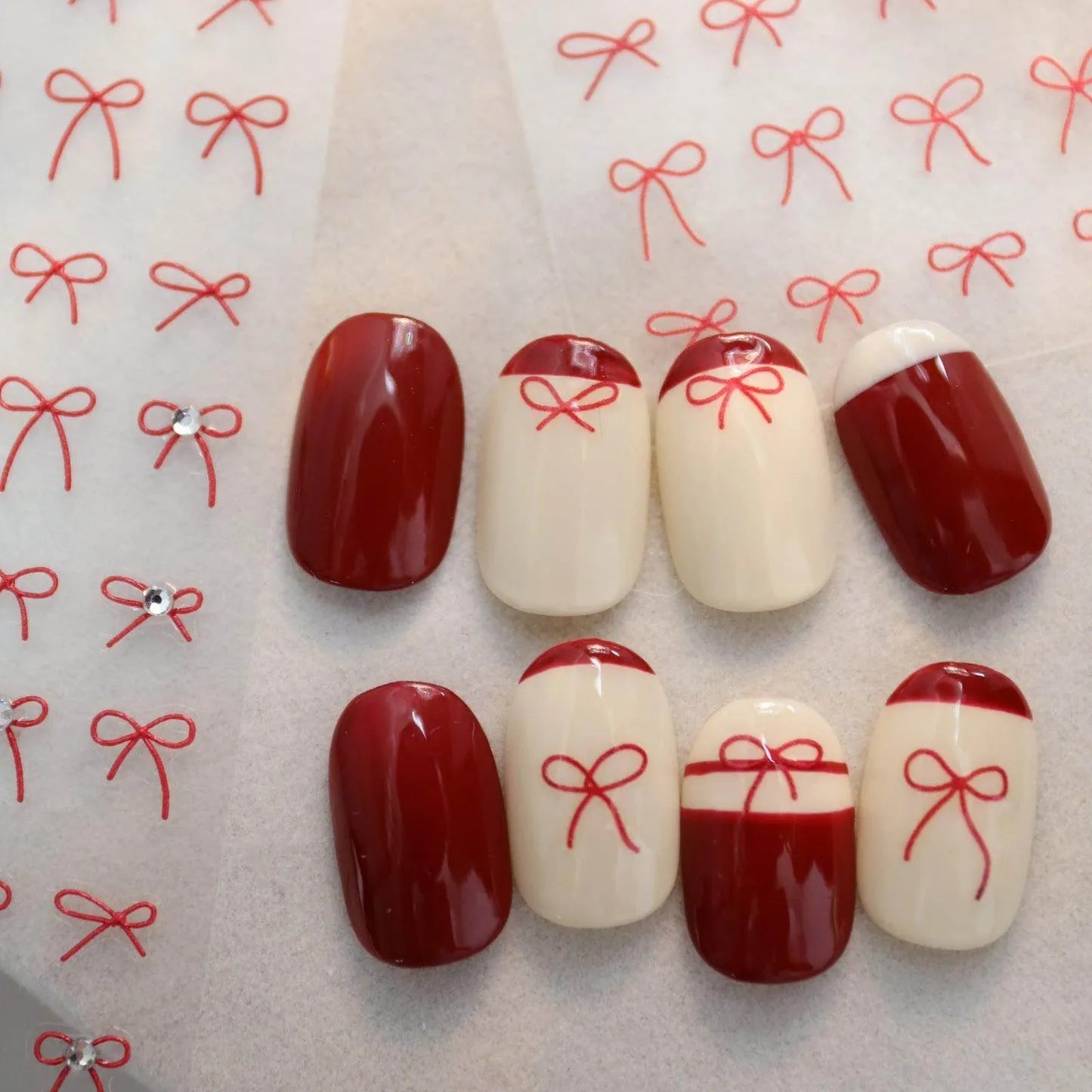 Bow Tie Nail Art Stickers Adhesive Embossed Sticker Decals to3648