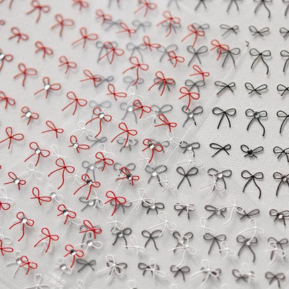 Bow Tie Nail Art Stickers Adhesive Embossed Sticker Decals to3648