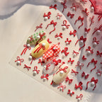 Bow With Pearl Nail Art Stickers Adhesive Embossed Red Bow-tie Sticker Decals 