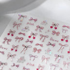 Bows Bunny Nail Art Stickers Adhesive Embossed Sticker Decals 