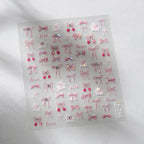 Bows Bunny Nail Art Stickers Adhesive Embossed Sticker Decals 