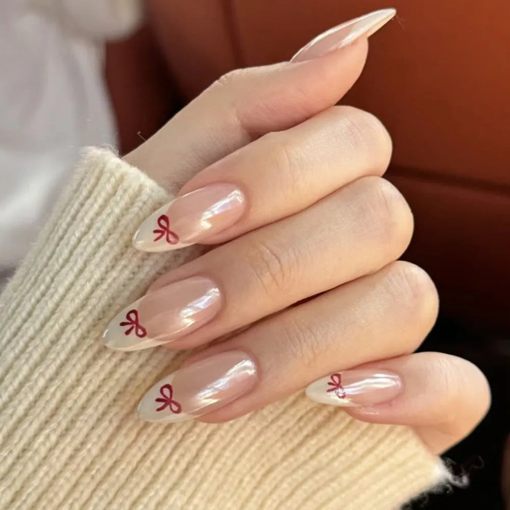 Bows Nail Art Stickers Bow Tie With Rhinestone Adhesive Embossed Sticker Decals 