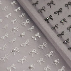 Bows Nail Art Stickers Bow Tie With Rhinestone Adhesive Embossed Sticker Decals 