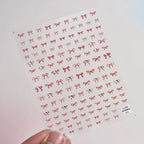 Bows Nail Art Stickers Bow Tie With Rhinestone Adhesive Embossed Sticker Decals 