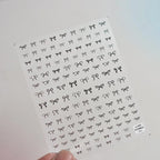 Bows Nail Art Stickers Bow Tie With Rhinestone Adhesive Embossed Sticker Decals 