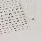 Bows Nail Art Stickers Bow Tie With Rhinestone Adhesive Embossed Sticker Decals 