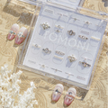 Bridal Pearl & Rhinestone Nail Stickers – Pre-Arranged Self-Adhesive Nail Gems MD027