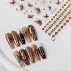 Brown Butterfly Nail Art Stickers 3D Adhesive Butterfly Sticker Decals MN354