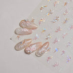 Butterfly Flower Nail Art Stickers Adhesive Embossed Sticker Decals 