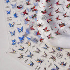 Butterfly Nail Art Stickers Adhesive Embossed Wings Sticker Decals with Beads to3622