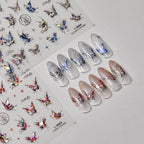 Butterfly Nail Art Stickers Adhesive Embossed Wings Sticker Decals with Beads to3622