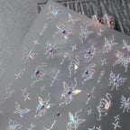 Butterfly Nail Art Stickers Adhesive Slider Butterfly With Rhinestone Sticker Decals TL050