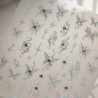 Butterfly Nail Art Stickers Adhesive Slider Butterfly With Rhinestone Sticker Decals TL050