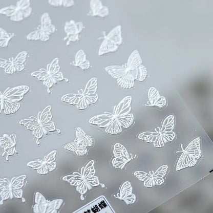 Butterfly Nail Art Stickers Butterfly Wings 3D Adhesive Sticker Decals TS255