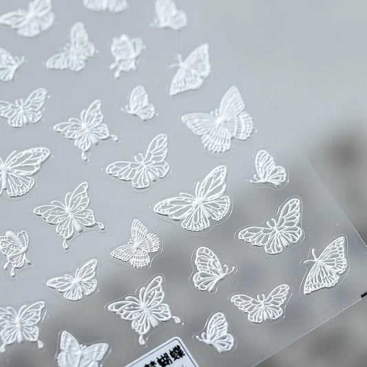 Butterfly Nail Art Stickers Butterfly Wings 3D Adhesive Sticker Decals TS255