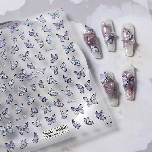 Butterfly Nail Art Stickers Butterfly Wings Adhesive Sticker Decals TS2540