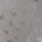 Butterfly Nail Stickers White Butterfly Wings 3D Adhesive Sticker Nail Decals TS3609