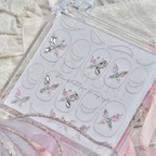 Butterfly & Pearl Chain Rhinestone Nail Stickers – Pre-Arranged Self-Adhesive Nail Gems MD023